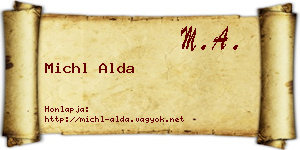 Michl Alda névjegykártya